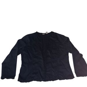 Chico's Women's Black Textured Open Jacket Size 2‎